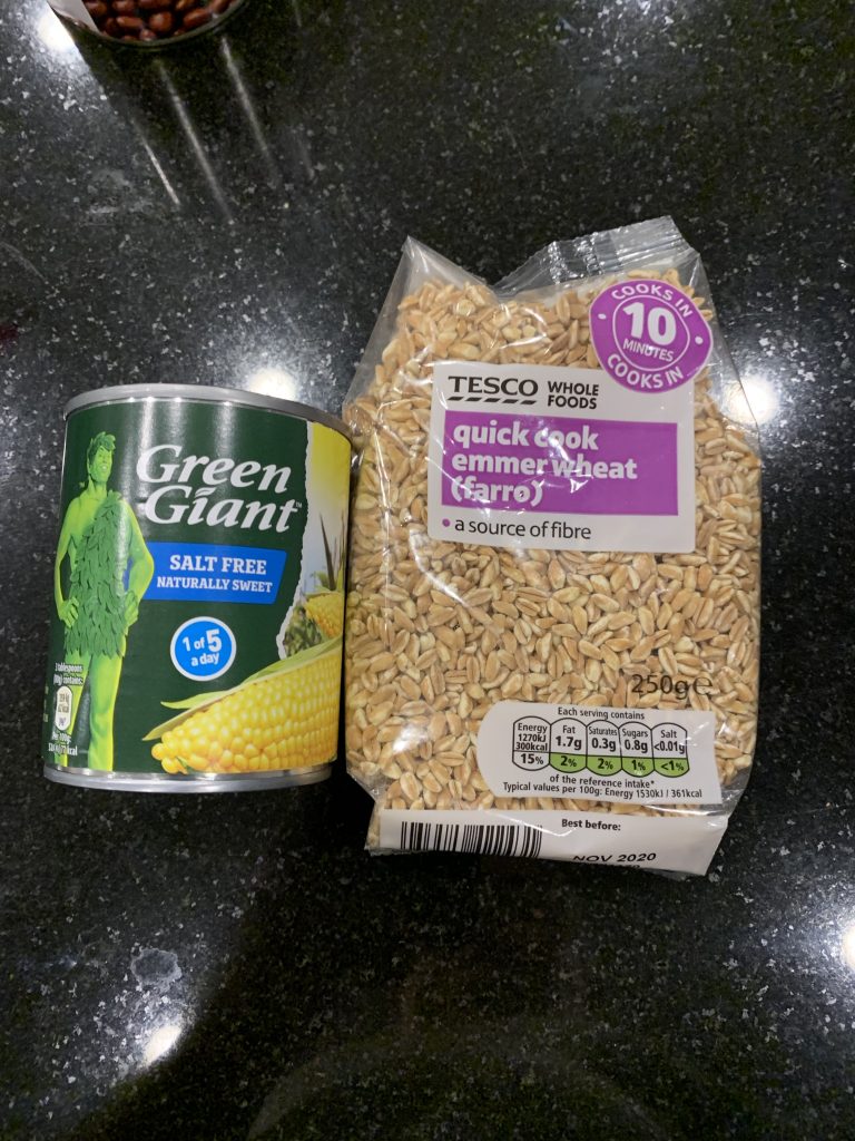 Emmer wheat and sweet corn