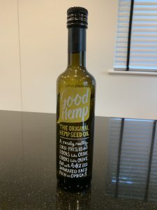 bottle of hemp oil