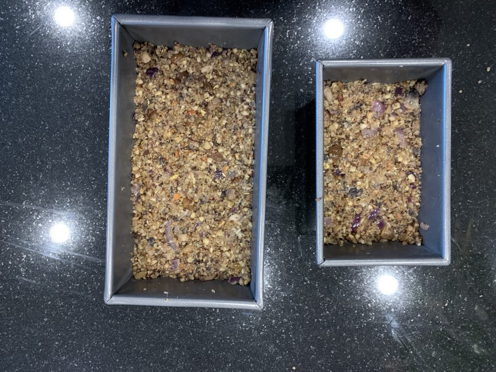 push the mixture into a loaf tin