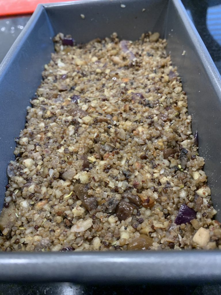 push the mixture into a loaf tin