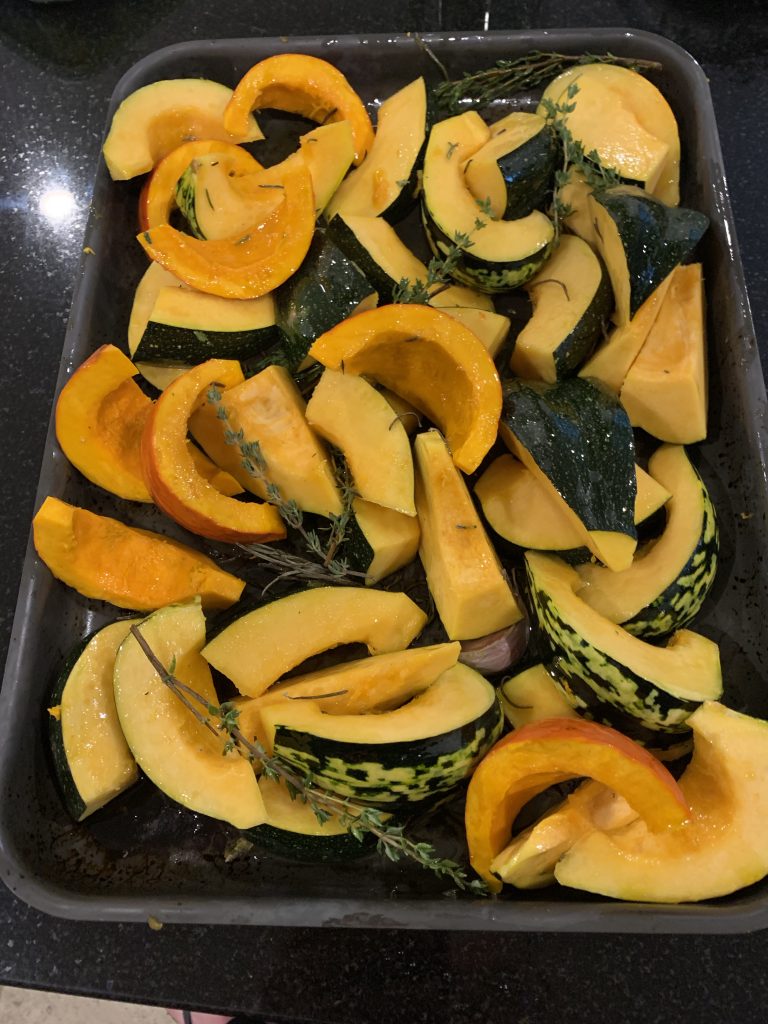 squash ready to roast