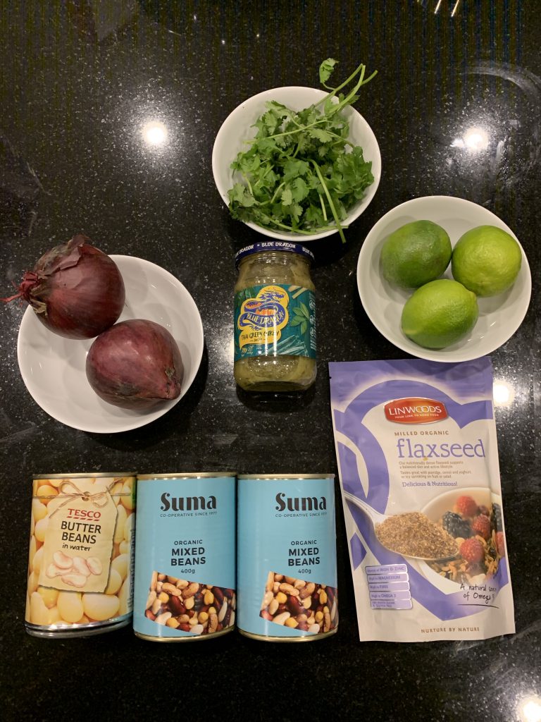 The ingredients for Thai bean cakes