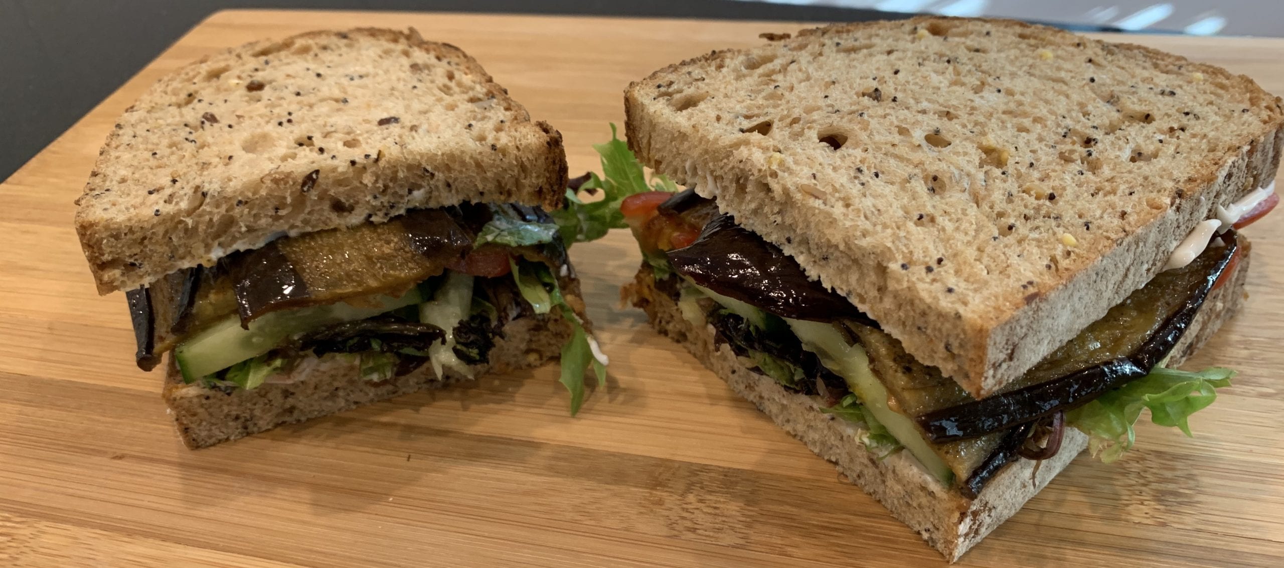 Roasted Aubergine Sandwich - The Plant based dad