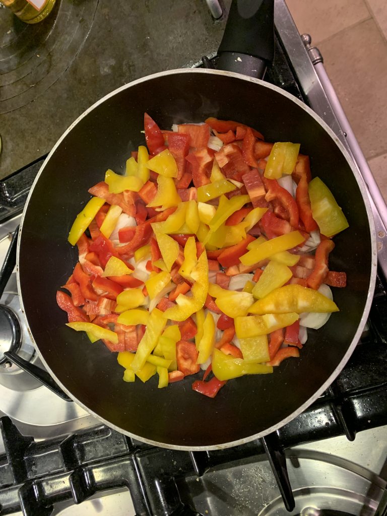 add the choppedpeppers