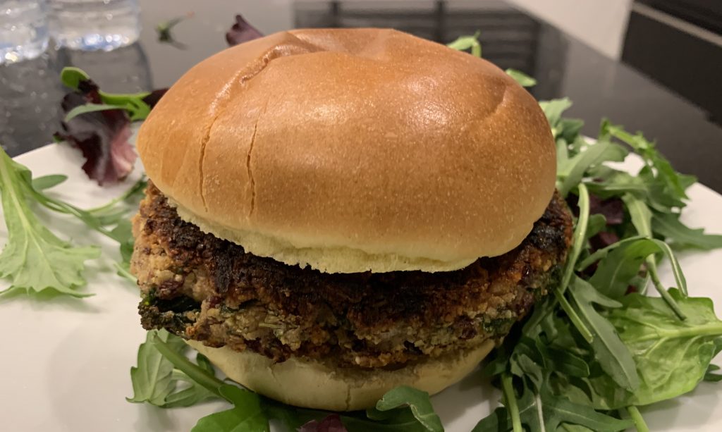 falafel and bean burger