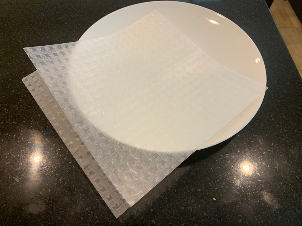 rice paper briefly soaked in water
