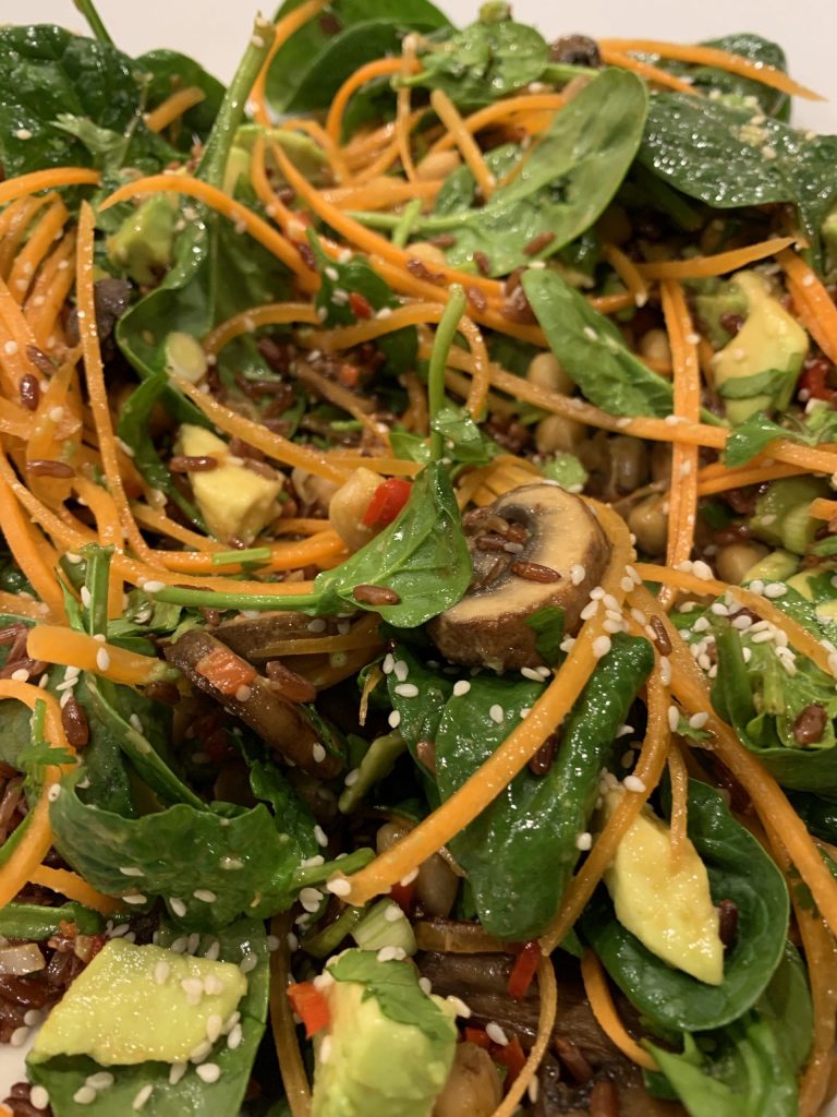 rice and mushroom salad