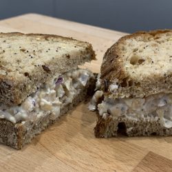 Chickpea and Red onion mayo sandwich