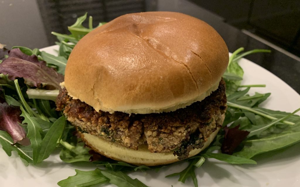 falafel and bean burger