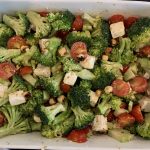 broccoli, tomato, hazelnut salad