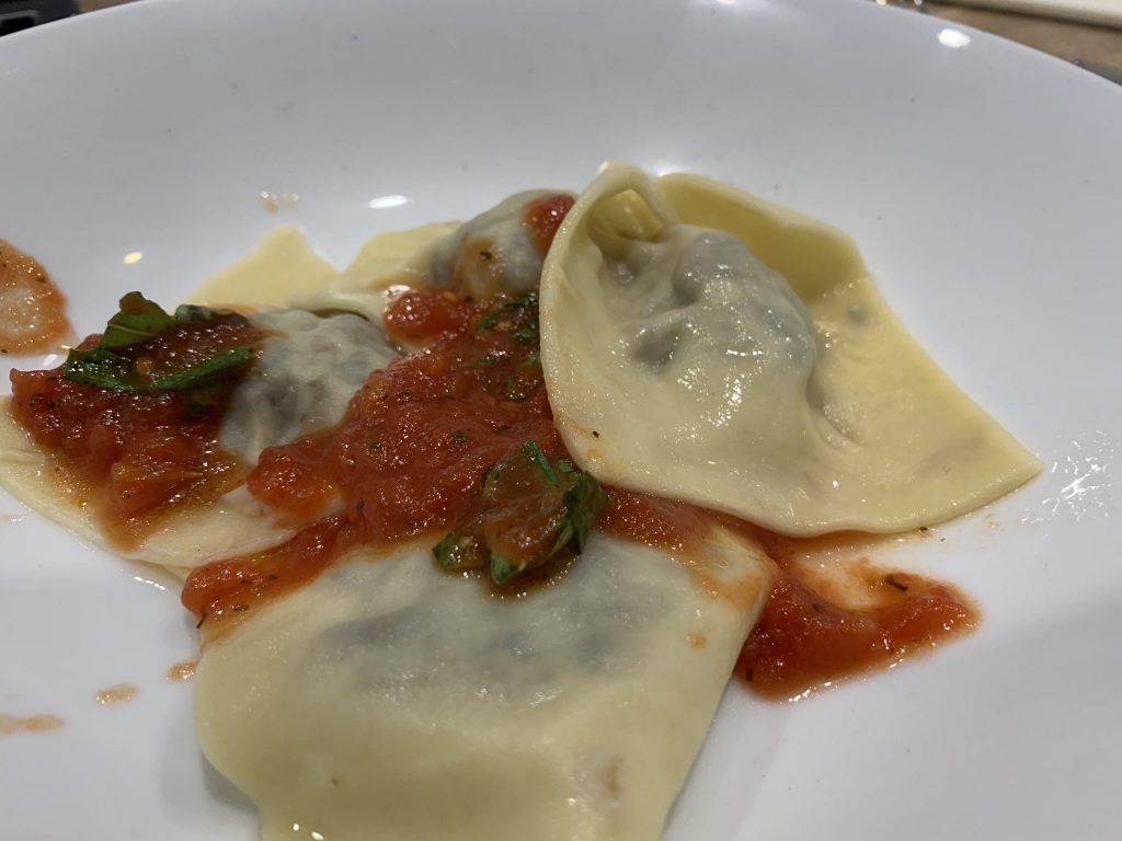mushroom nut and walnut ravioli
