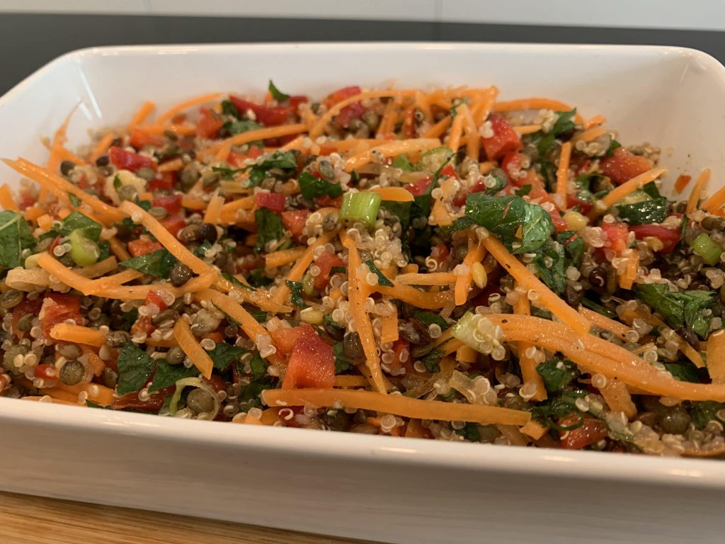 Lentil and Quinoa mint salad
