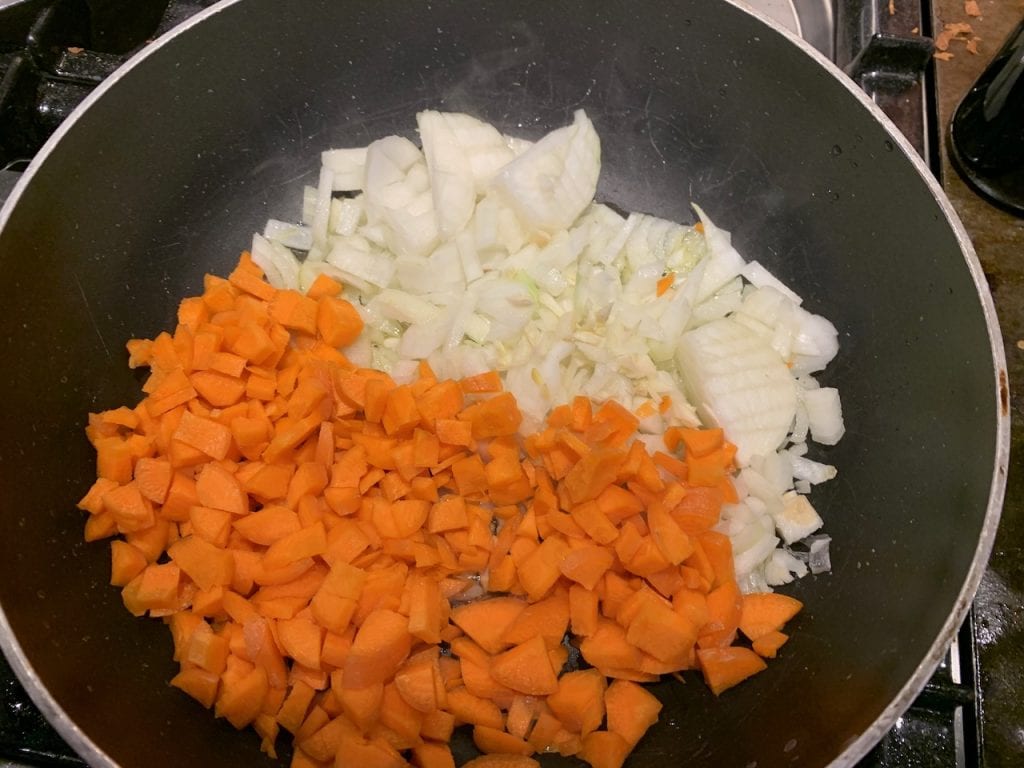 add the chopped carrots