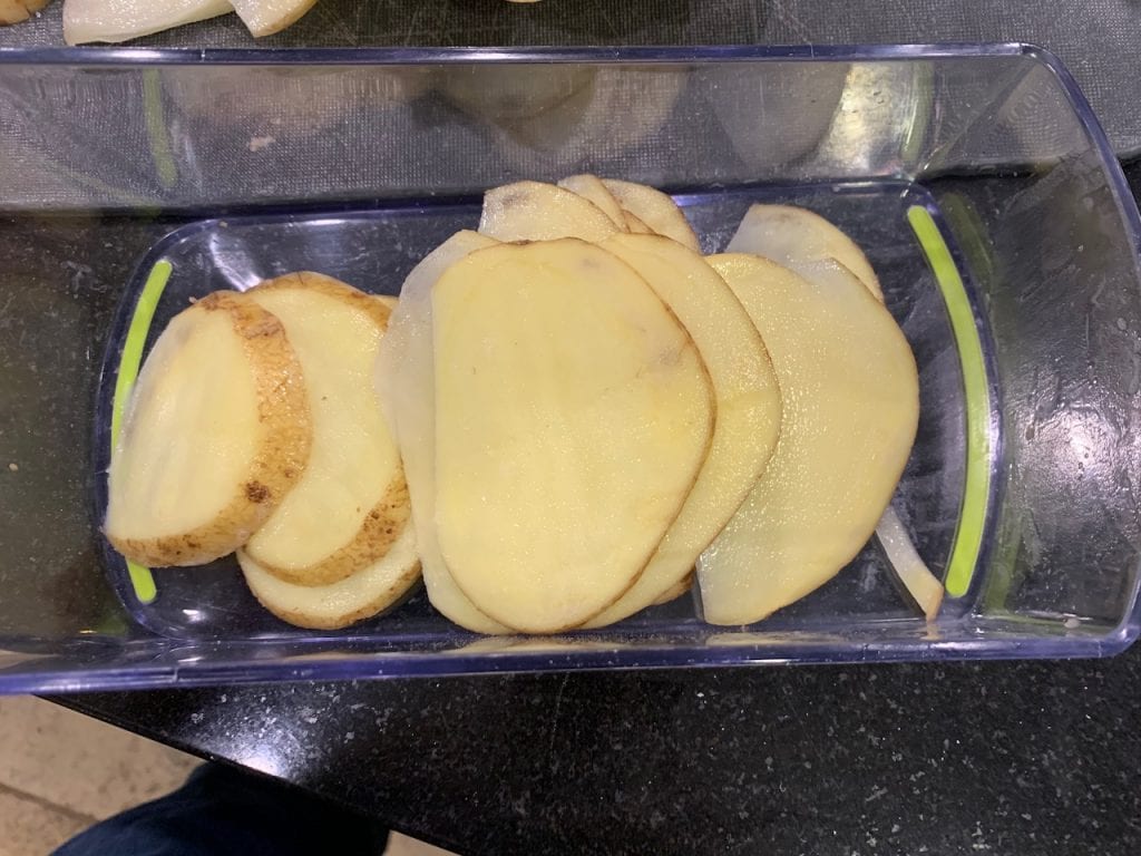 some sliced potatoes