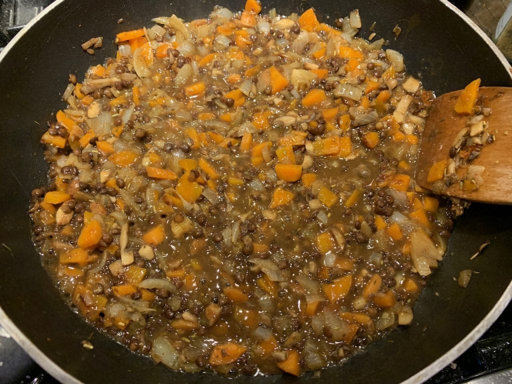 add the gravy and stir
