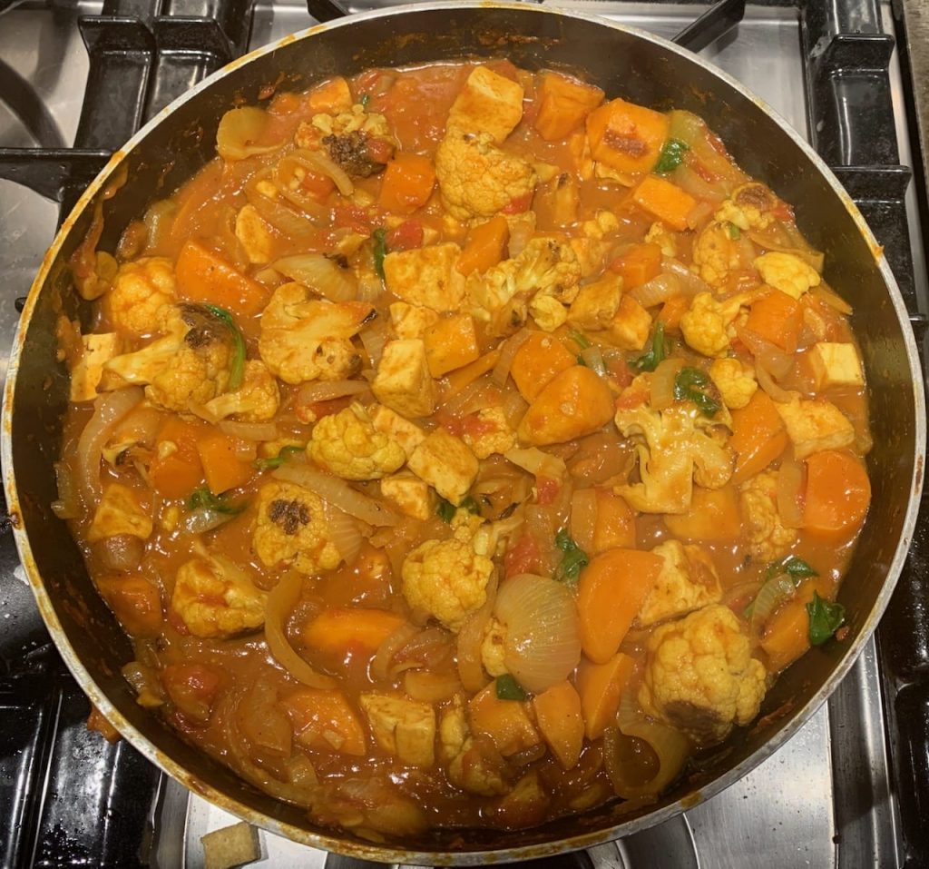 cauliflower sweet potato curry