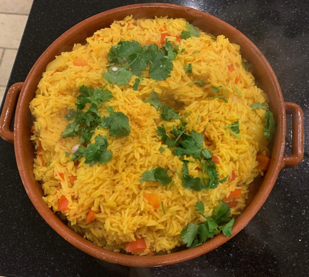 Nandos spicy rice top view