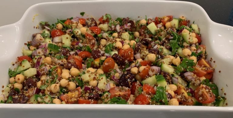 Chickpea, Olive and quinoa salad