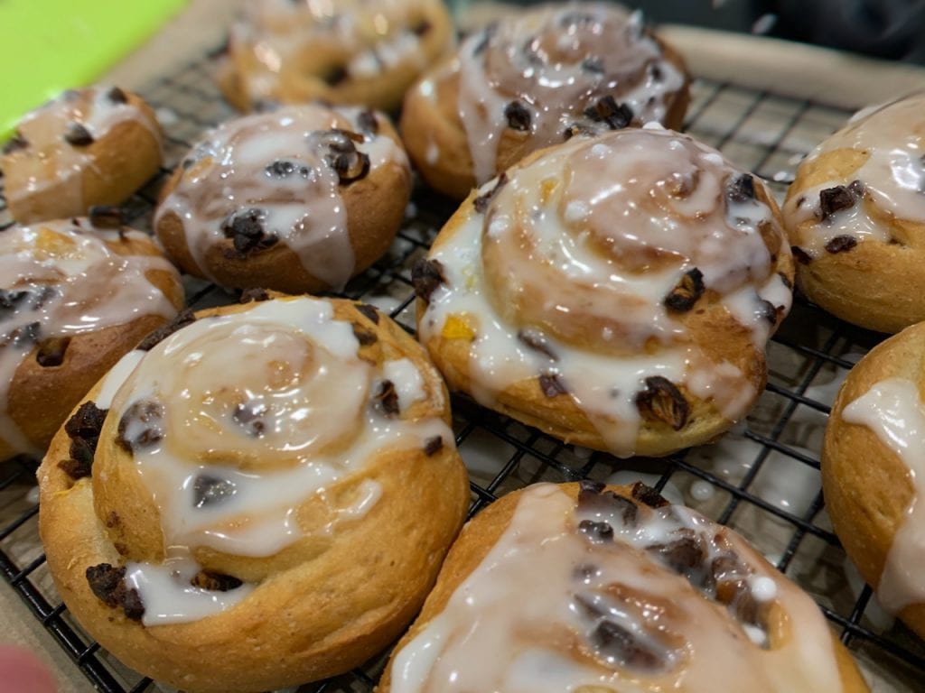 Iced fruit buns