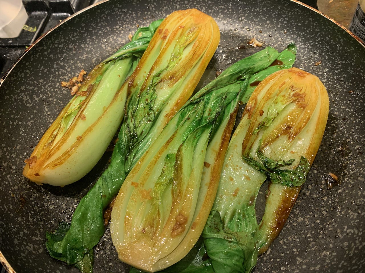 Pak choi with garlic, ginger and toasted sesame oil The Plant based dad