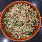 Tabbouleh with pomegranate pearls