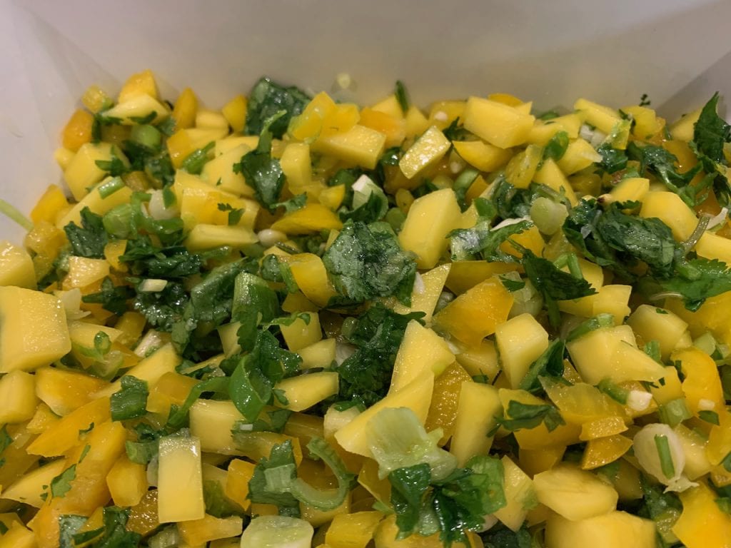 Mango and Green chilli salsa