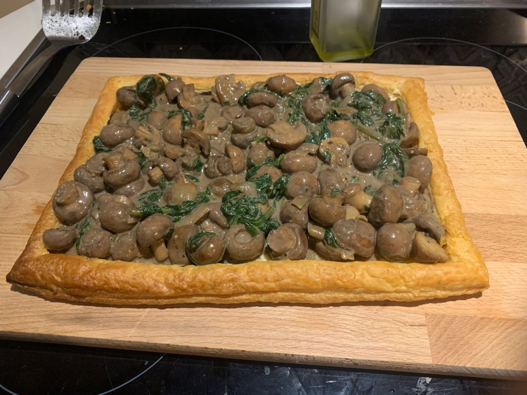 mushroom and spinach tart