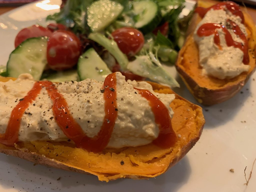 sweet potato + humous