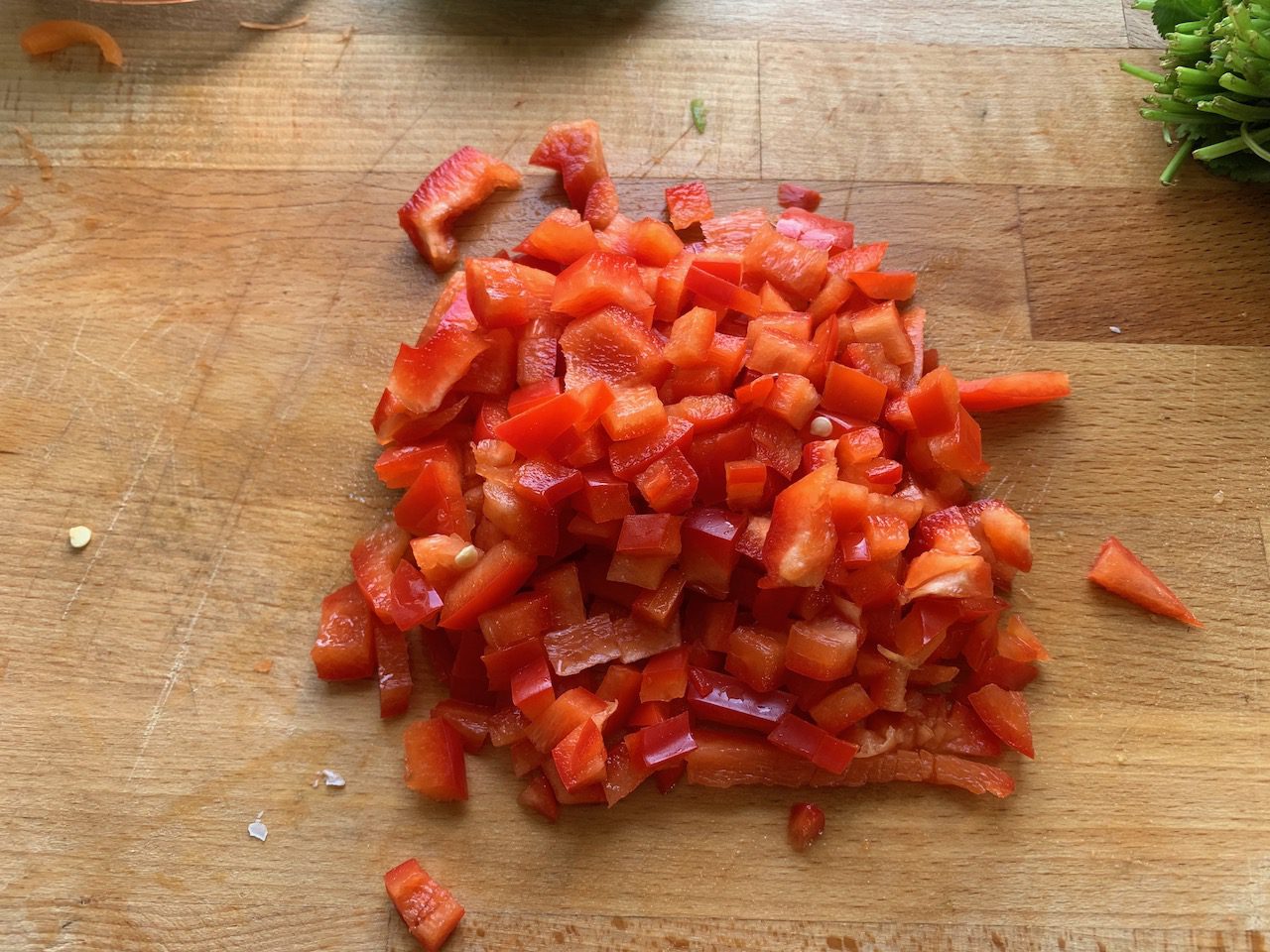 Buckwheat, edamame, carrot salad in a lime, soy and ginger chilli