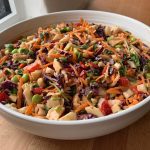 asian chopped salad with a spicy peanut dressing